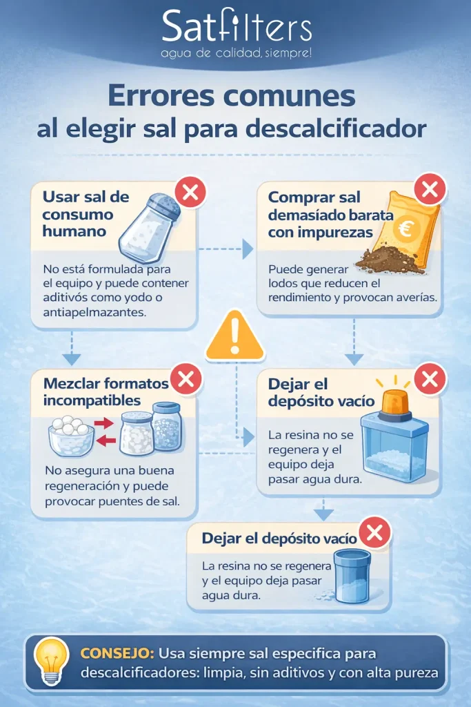 errores sal descalcificador